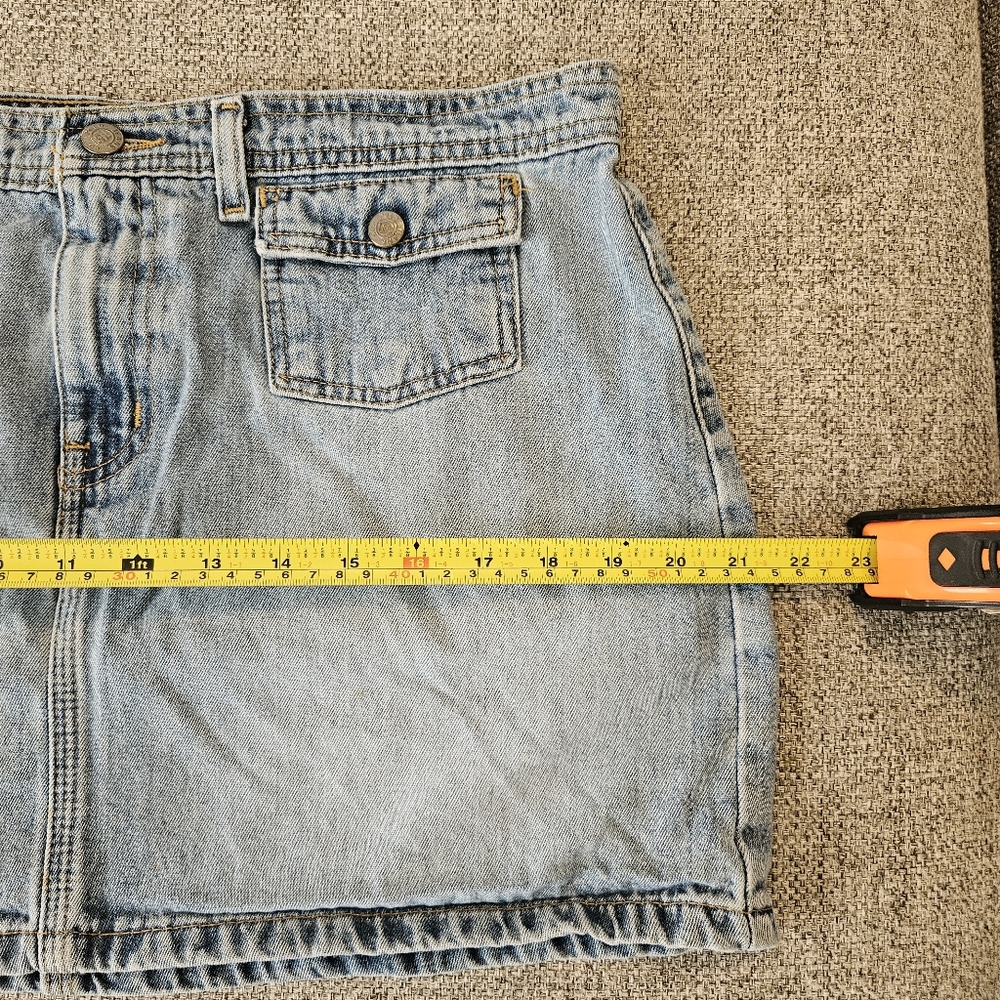 Vintage Y2K Ralph Lauren Denim Flap Pocket Mini Skirt Sz 14 - Picture 6 of 7